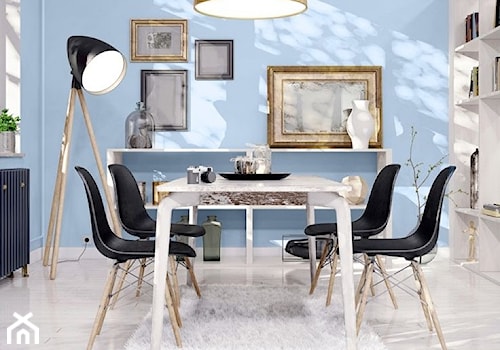 Trendy 2017 - Średnia niebieska jadalnia jako osobne pomieszczenie, styl nowoczesny - zdjęcie od Śnieżka