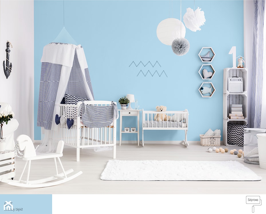 niebiesko - biały pokój dziecka