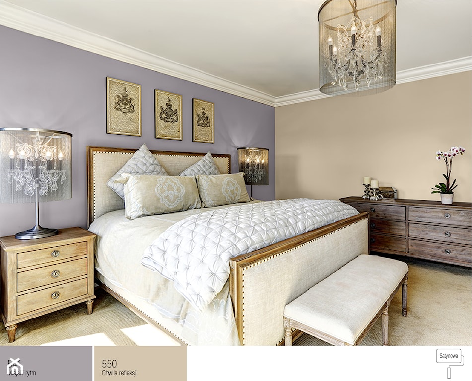 eleganckie, tapicerowane łóżko w sypialni