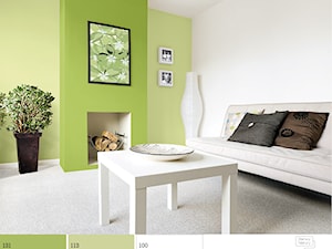 Aranżacje - Średni biały zielony salon, styl minimalistyczny - zdjęcie od Śnieżka
