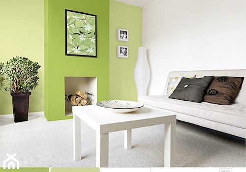 Aranżacje - Średni biały zielony salon, styl minimalistyczny - zdjęcie od Śnieżka