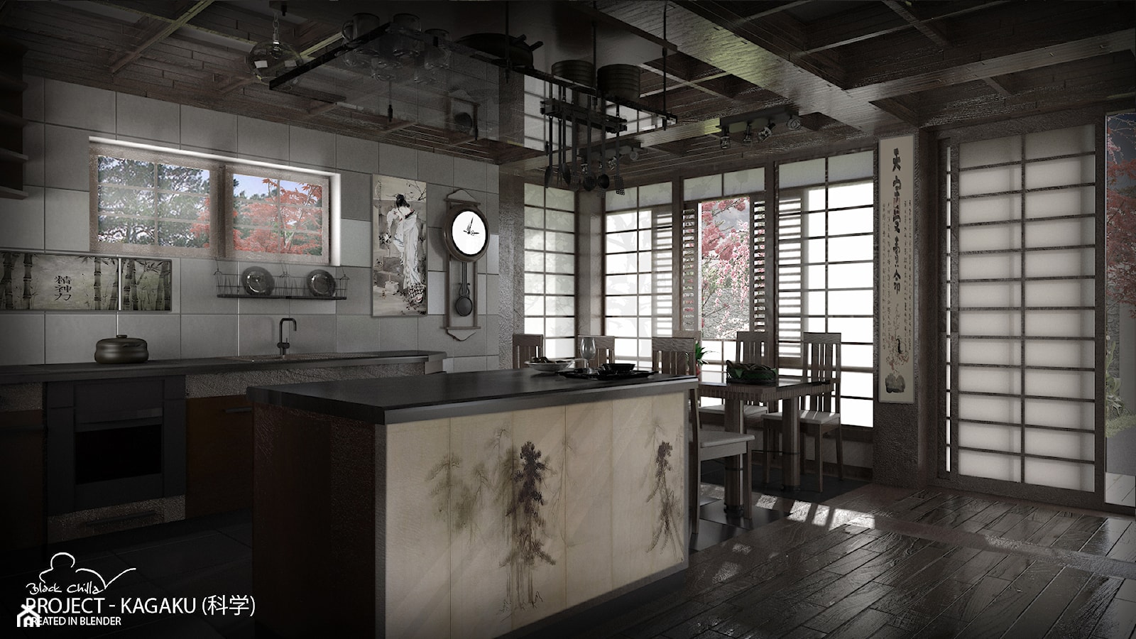 Kagaku - projekt wnętrza inspirowany Japonią - zdjęcie od Black Chilla Design Studio - Homebook