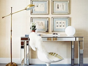 Małe szare biuro, styl glamour - zdjęcie od Judyta