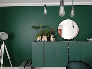 BIURO PROJEKTOWE - Małe białe zielone biuro, styl nowoczesny - zdjęcie od EMKU