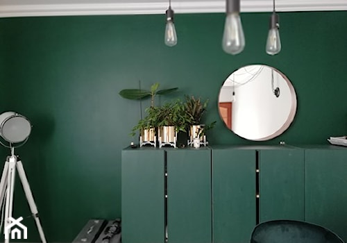 BIURO PROJEKTOWE - Małe białe zielone biuro, styl nowoczesny - zdjęcie od EMKU