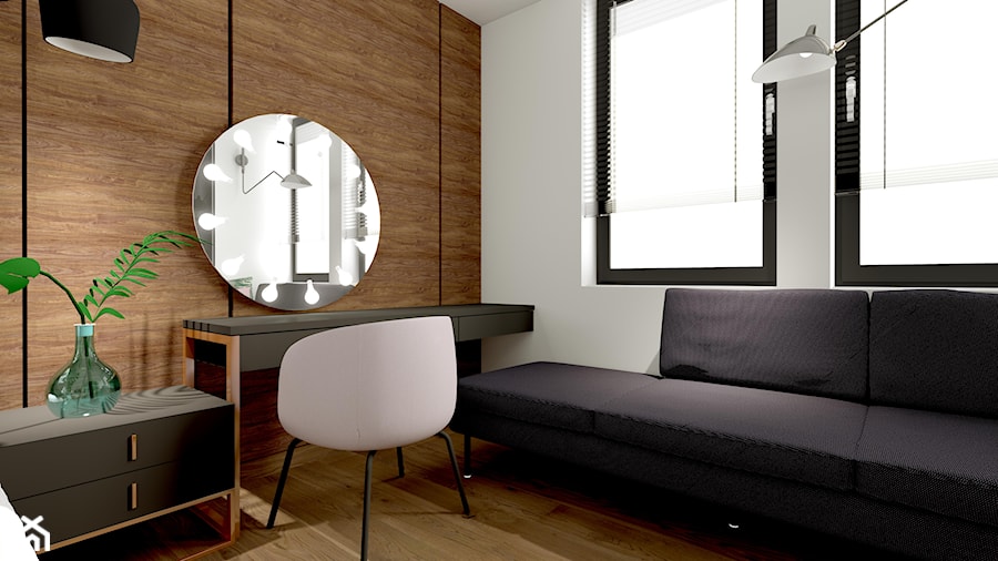 Dom Kielce I - Średnia biała sypialnia, styl minimalistyczny - zdjęcie od EMKU
