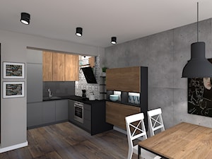 Mała kuchnia - warianty klorystyczne - Kuchnia, styl industrialny - zdjęcie od Pro Archi Design - studio projektowania wnętrz