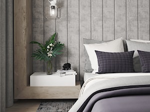 Projekt domu jendorodzinnego 120m2 - Szara sypialnia, styl minimalistyczny - zdjęcie od NONOVIZ STUDIO