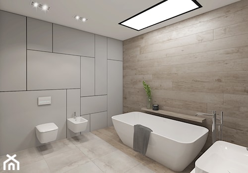 Projekt domu jendorodzinnego 120m2 - Średnia na poddaszu bez okna łazienka, styl minimalistyczny - zdjęcie od NONOVIZ STUDIO