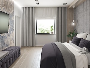 Projekt domu jendorodzinnego 120m2 - Średnia szara sypialnia, styl minimalistyczny - zdjęcie od NONOVIZ STUDIO