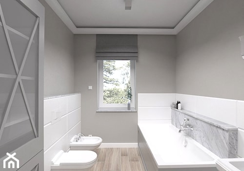 Dom PG - Średnia z punktowym oświetleniem łazienka z oknem, styl tradycyjny - zdjęcie od Agnieszka Lisek architekt wnętrz
