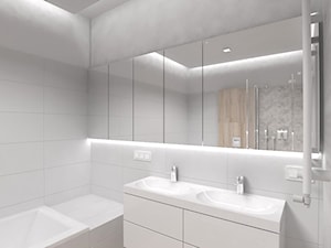 Dom RD - Średnia z dwoma umywalkami z punktowym oświetleniem łazienka, styl nowoczesny - zdjęcie od Agnieszka Lisek architekt wnętrz