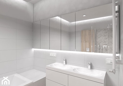 Dom RD - Średnia z dwoma umywalkami z punktowym oświetleniem łazienka, styl nowoczesny - zdjęcie od Agnieszka Lisek architekt wnętrz