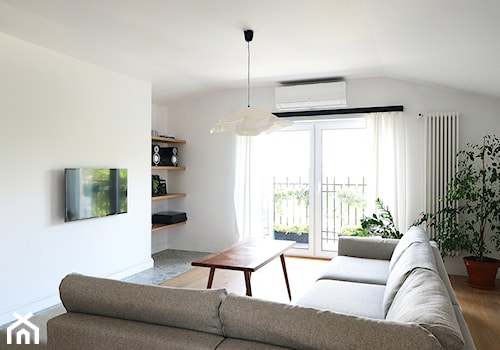 Mieszkanie AL - Średni biały salon, styl minimalistyczny - zdjęcie od Agnieszka Lisek architekt wnętrz