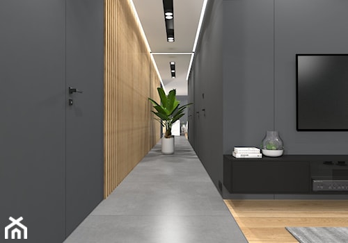 Projekt Mieszkania 134m2 | Ursynów - Średni beżowy czarny hol / przedpokój, styl nowoczesny - zdjęcie od FRAMUGA studio
