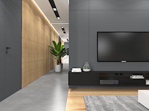 Projekt Mieszkania 134m2 | Ursynów - Średni czarny salon, styl nowoczesny - zdjęcie od FRAMUGA studio