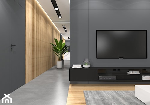 Projekt Mieszkania 134m2 | Ursynów - Średni czarny salon, styl nowoczesny - zdjęcie od FRAMUGA studio