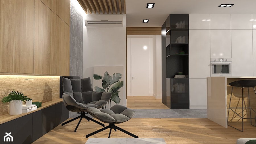 Projekt Apartamentu 104m2 | Wilanów - Salon, styl nowoczesny - zdjęcie od FRAMUGA studio