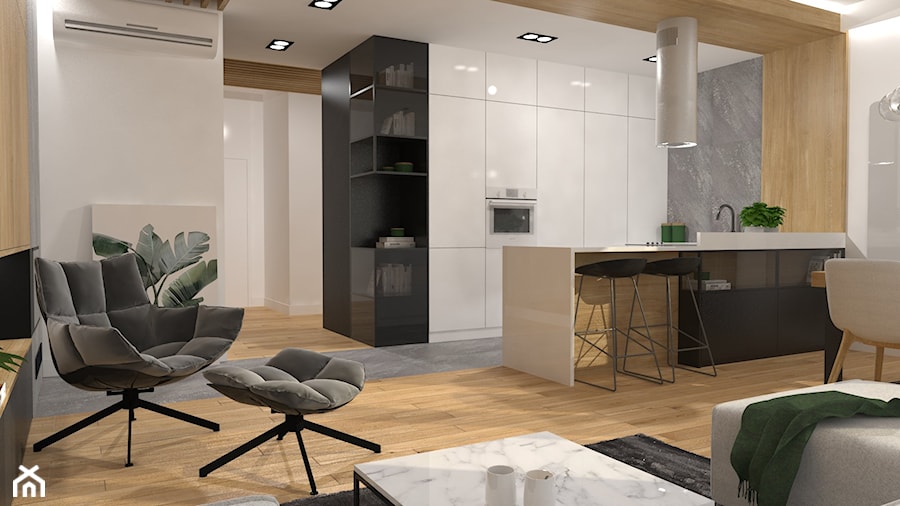 Projekt Apartamentu 104m2 | Wilanów - Kuchnia, styl nowoczesny - zdjęcie od FRAMUGA studio
