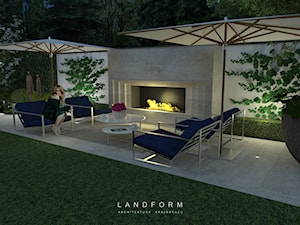 TWO LEVELS - Średni ogród za domem z kominkiem, styl glamour - zdjęcie od Landform