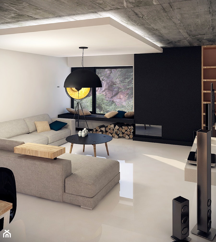 Dom w Skale - Salon, styl minimalistyczny - zdjęcie od KONZEPT Architekci