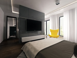 Daszyńskiego - Średnia biała sypialnia, styl minimalistyczny - zdjęcie od KONZEPT Architekci
