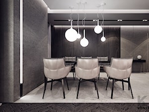 Gen. Kościuszki - Duża szara jadalnia jako osobne pomieszczenie, styl minimalistyczny - zdjęcie od KONZEPT Architekci