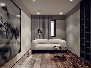 Ruczaj - Małe w osobnym pomieszczeniu z sofą szare biuro, styl nowoczesny - zdjęcie od KONZEPT Architekci