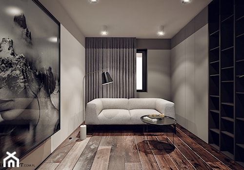 Ruczaj - Małe w osobnym pomieszczeniu z sofą szare biuro, styl nowoczesny - zdjęcie od KONZEPT Architekci