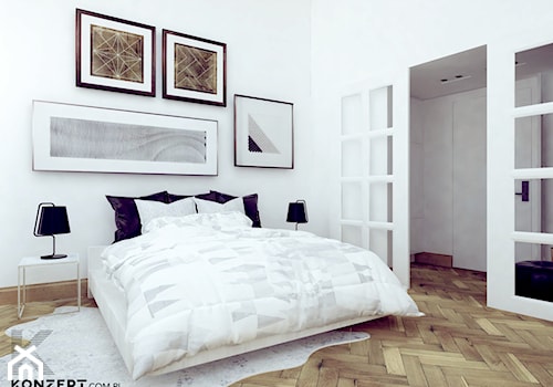 Stolarska II - Mała biała sypialnia, styl tradycyjny - zdjęcie od KONZEPT Architekci