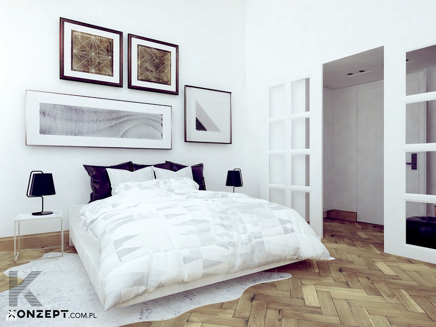 Stolarska II - Mała biała sypialnia, styl tradycyjny - zdjęcie od KONZEPT Architekci - Homebook