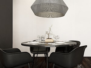 Radom - Mała biała czarna jadalnia, styl nowoczesny - zdjęcie od KONZEPT Architekci