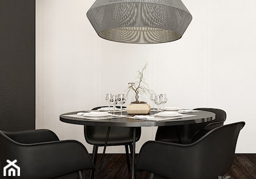 Radom - Mała biała czarna jadalnia, styl nowoczesny - zdjęcie od KONZEPT Architekci