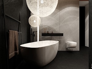 Sauna Kraków - Średnia bez okna z marmurową podłogą łazienka - zdjęcie od KONZEPT Architekci