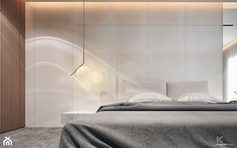 Chojnice - Średnia biała sypialnia - zdjęcie od KONZEPT Architekci