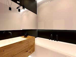 Pilotów - Mała z punktowym oświetleniem łazienka, styl minimalistyczny - zdjęcie od KONZEPT Architekci