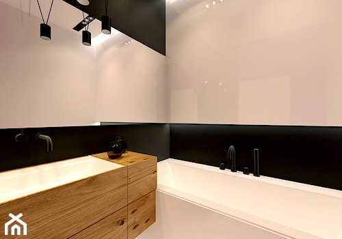Pilotów - Mała z punktowym oświetleniem łazienka, styl minimalistyczny - zdjęcie od KONZEPT Architekci