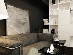 Radom - Małe w osobnym pomieszczeniu z sofą czarne biuro, styl nowoczesny - zdjęcie od KONZEPT Architekci