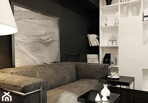 Radom - Małe w osobnym pomieszczeniu z sofą czarne biuro, styl nowoczesny - zdjęcie od KONZEPT Architekci