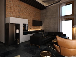 Angel Wawel - Duży salon z kuchnią, styl industrialny - zdjęcie od KONZEPT Architekci