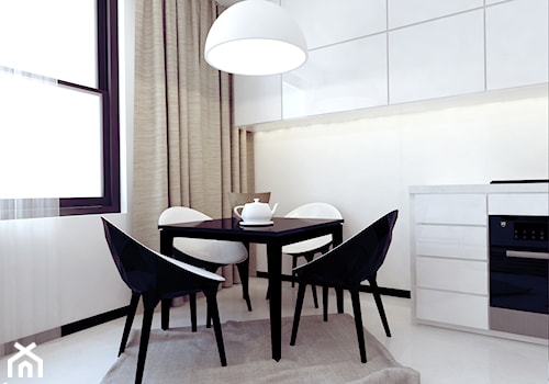 Angel Wawel II - Mała biała jadalnia w kuchni, styl minimalistyczny - zdjęcie od KONZEPT Architekci