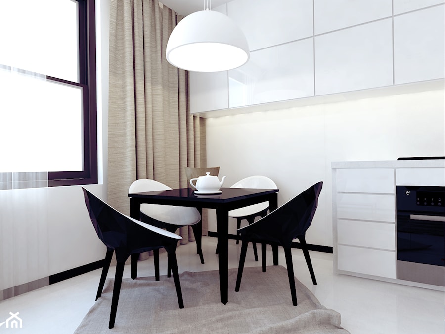 Angel Wawel II - Mała biała jadalnia w kuchni, styl minimalistyczny - zdjęcie od KONZEPT Architekci