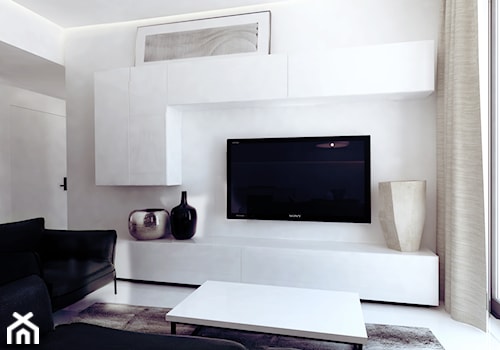 Angel Wawel II - Mały biały salon, styl minimalistyczny - zdjęcie od KONZEPT Architekci
