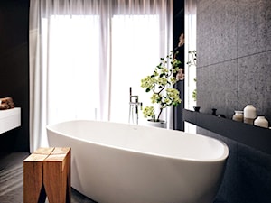 Wieliczka - Średnia z punktowym oświetleniem łazienka z oknem, styl nowoczesny - zdjęcie od KONZEPT Architekci