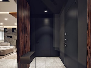 Ruczaj - Średni czarny szary z marmurem na podłodze hol / przedpokój, styl nowoczesny - zdjęcie od KONZEPT Architekci