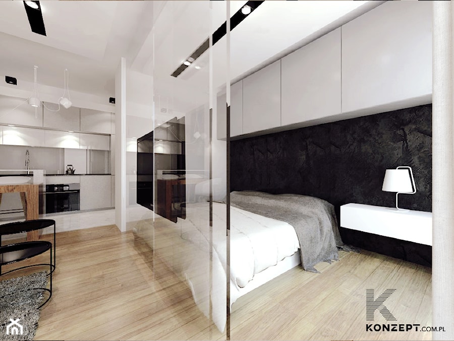 Angel Wawel III - Mała czarna sypialnia, styl nowoczesny - zdjęcie od KONZEPT Architekci