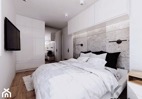 Grzegórzecka - Średnia biała sypialnia, styl minimalistyczny - zdjęcie od KONZEPT Architekci