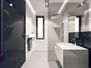 Masłomiąca - Średnia z punktowym oświetleniem łazienka, styl minimalistyczny - zdjęcie od KONZEPT Architekci