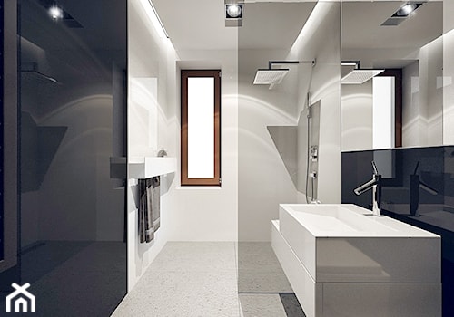 Masłomiąca - Średnia z punktowym oświetleniem łazienka, styl minimalistyczny - zdjęcie od KONZEPT Architekci