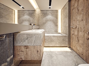 Ruczaj - Średnia na poddaszu bez okna łazienka, styl nowoczesny - zdjęcie od KONZEPT Architekci
